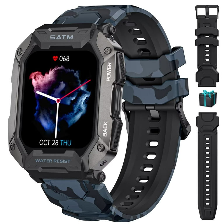 LIGE Smart Watch for Men Android iOS Fitness Trackers Waterproof  Smartwatches Black