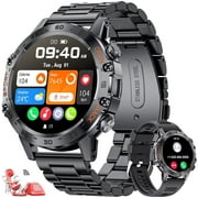 LIGE Smart Watches for Men 1.39" Military Smartwatch for Android iPhone Tactical Fitness Watch Make/Answer Call 100+ Sports Modes IP67 Waterproof Black