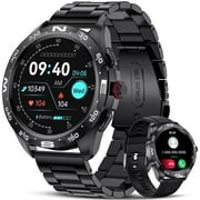 LIGE Smart Watches for Android iOS Bluetooth Calls 1.32'' HD Full Touch Screen IP67 Waterproof Black Smartwatch for Men Fitness Tracker