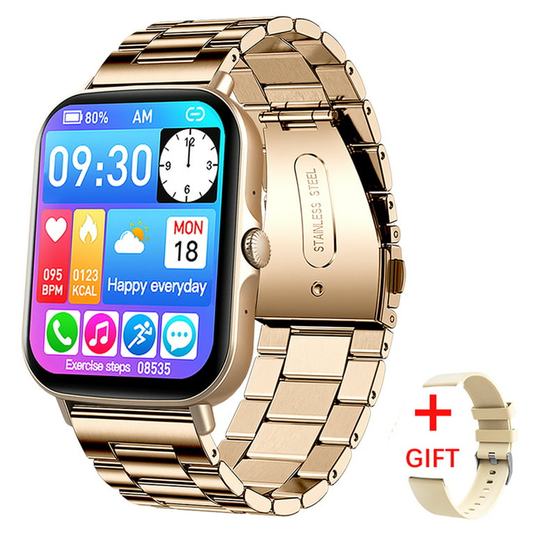 LIGE Smartwatch Bluetooth Answer Call for Android IOS Fitness Tracker IP67  Waterproof Smart Watch for Women Golden 