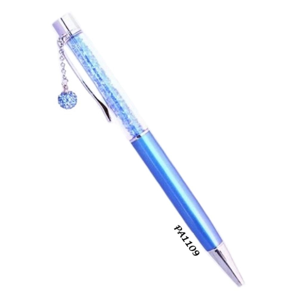 SWAROVSKI ELEMENTS ボールペンとUSB DARK BLUE Crystal Ballpoint Pen with Dangling charms Filled With