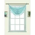 thumbnail image 1 of LIGHT BLUE ELEGANCE FASHION M12 VALANCE WATERFALL FAUX SILK WITH TASSELS GROMMETS SEMI SHEER VALANCE KITCHEN ,NURSERY,BATHROOM, EVENTS, WEDDING,PARTY'S SIZE 38" WIDE X 22" LONG, 1 of 1