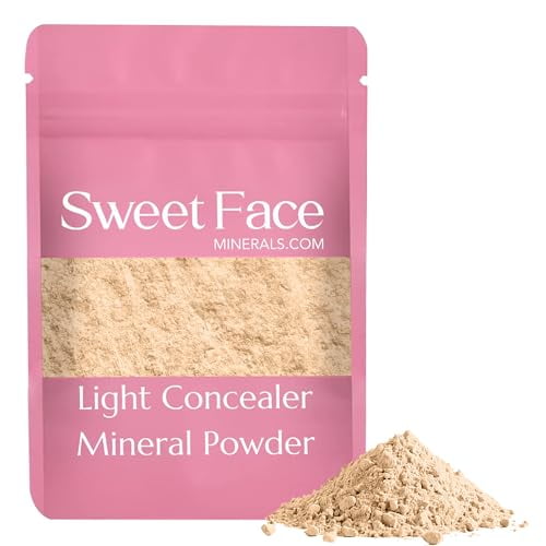 LIGHT CONCEALER BULK POWDER (8 Ounce Refill Pouch) Mineral Makeup Loose Matte Cover Up Conceals Blemishes Under Eyes Dark Circles Redness Discoloration Scars SPF 20 Full Coverage Instant Eraser