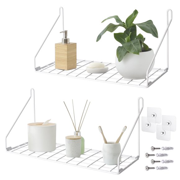 White Floating Shelves Lights