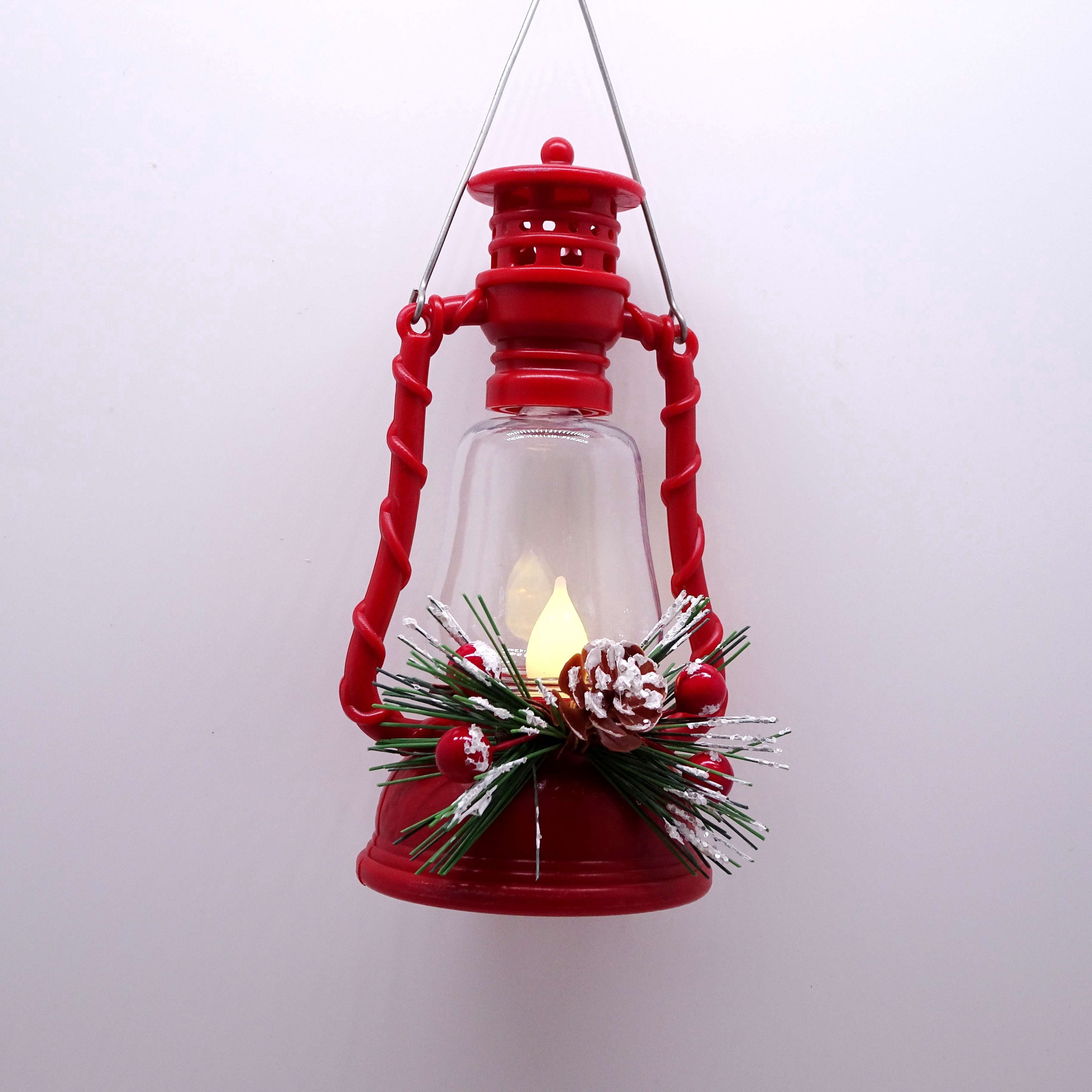 Red LED Lantern Christmas Ornament, 5", by Holiday Time