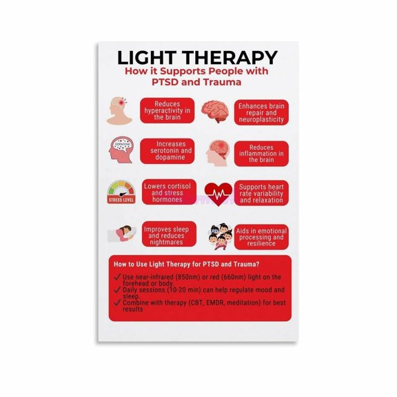LIGHT THERAPY How It Supports People with PTSD And Trauma Poster Canvas Painting Posters And Prints Wall Art for Living Room Bedroom Decor