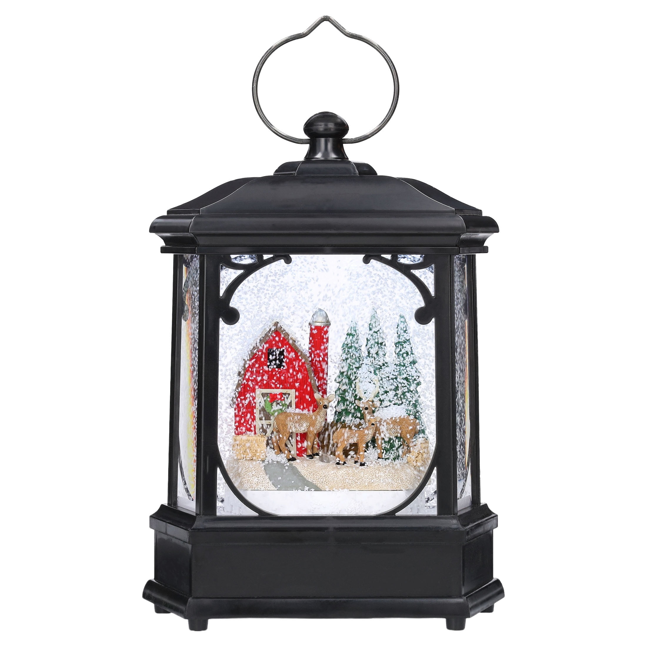 Light-Up Barn Snow Swirl Christmas Lantern Decoration, 11", by Holiday Time