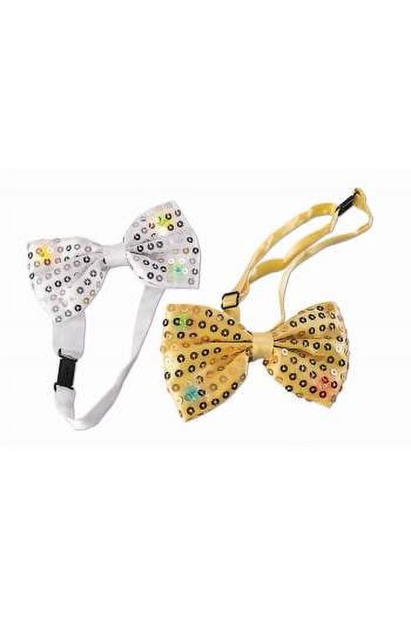 LIGHT UP SEQUIN BOWTIE-SILVER