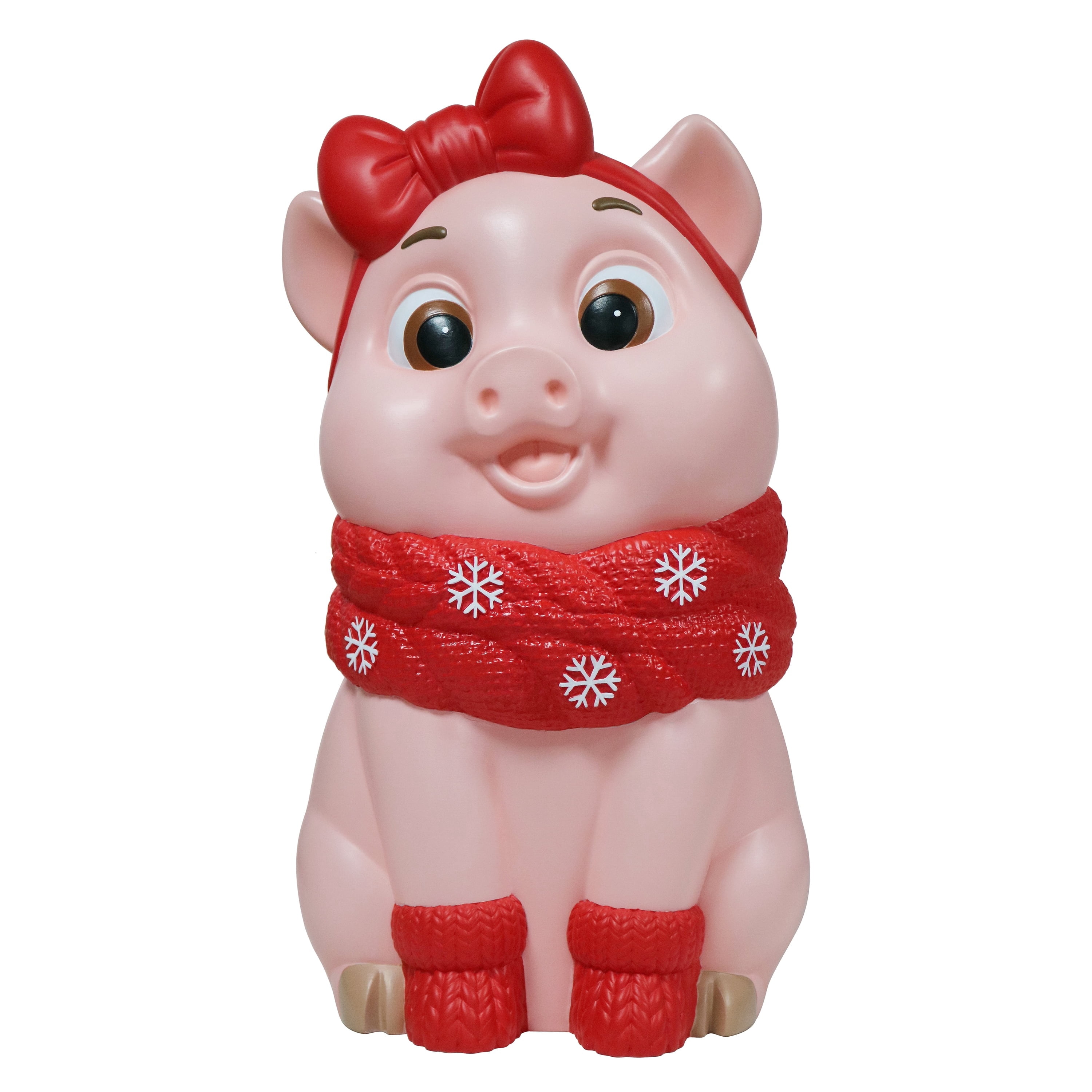 Lighted Blow Mold Pig Indoor/Outdoor Christmas Decoration, Multicolor, 24", by Holiday Time