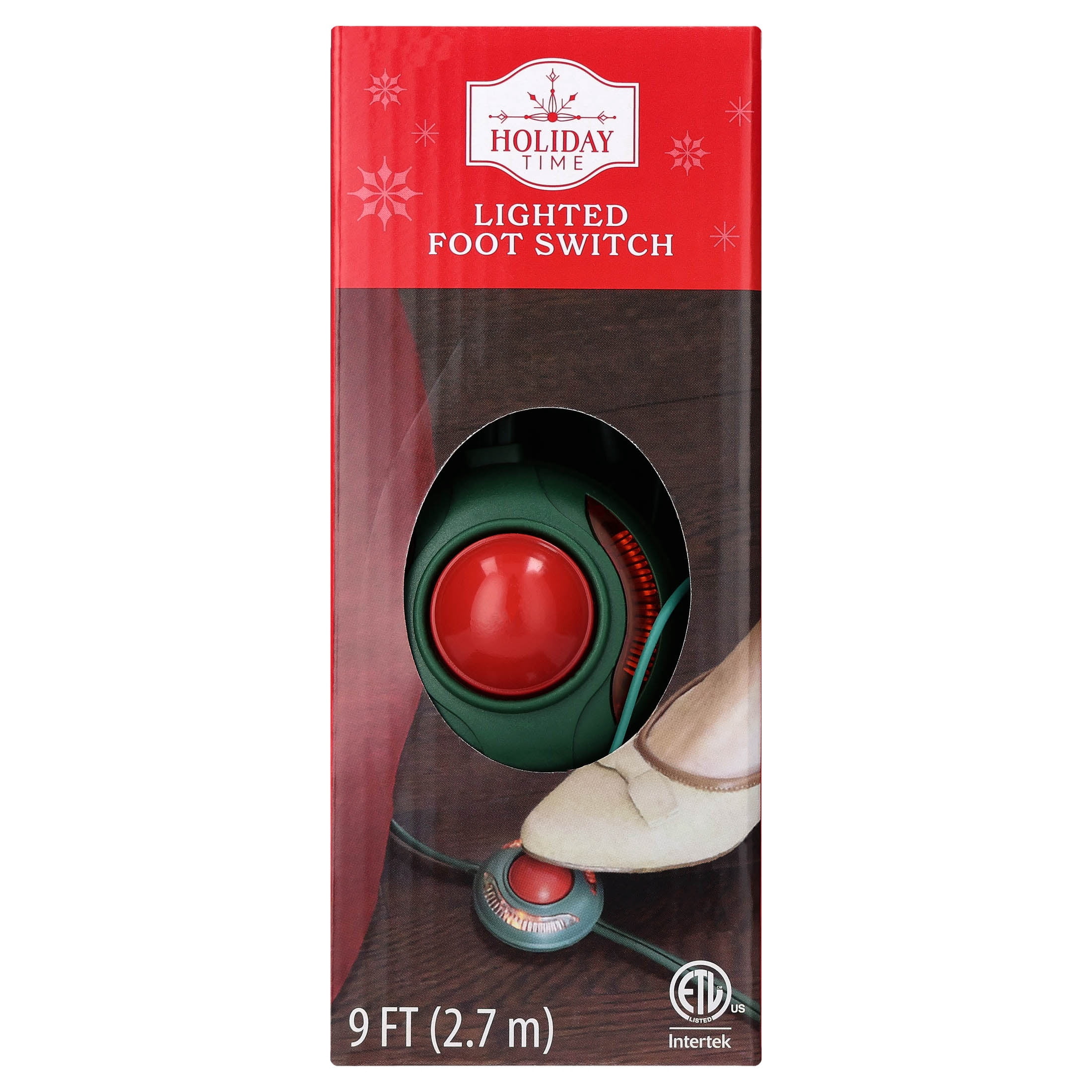 Indoor 3-Outlet Lighted Foot Switch, Green, 9', by Holiday Time