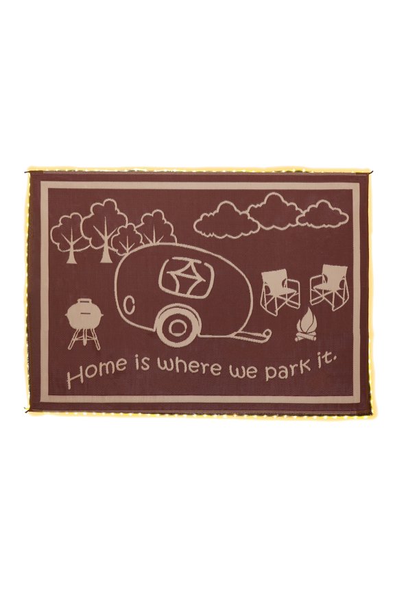 ILLUMINATED PATIO MAT FOR RV/HOME 8FT X 18FT BROWN