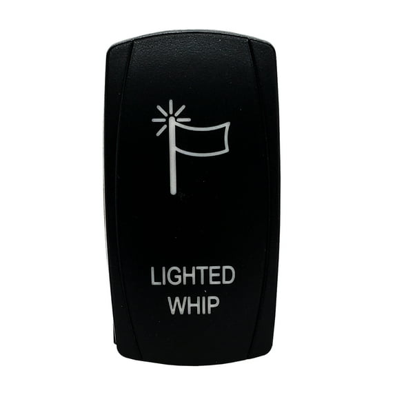 LIGHTED WHIP OZ-USA® On/Off Rocker Switch 5-Pin SPST Laser-Etch Blue LED Backlit for Truck UTV SUV Polaris RZR Can-Am Marine Vessels