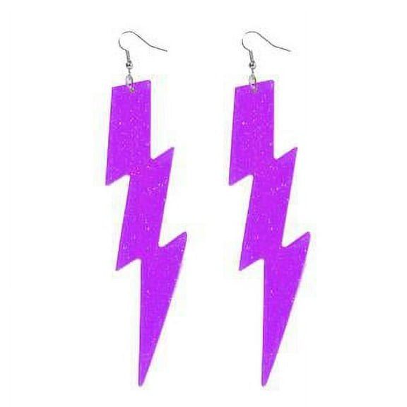 LIGHTENING BOLT EARRINGS-PRPLE