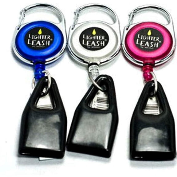 LIGHTER LEASH Premium Clip Various Colors -  3 Pack