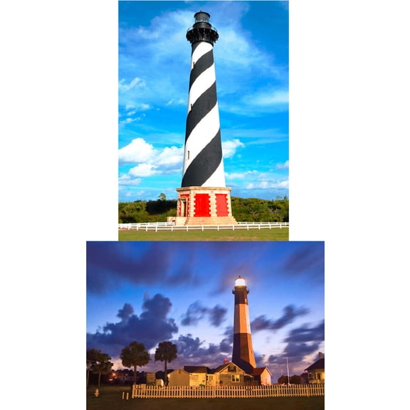 LIGHTHOUSE: 2 Lenticular 3D Postcard Greeting Cards - Cape Hatteras at Dusk