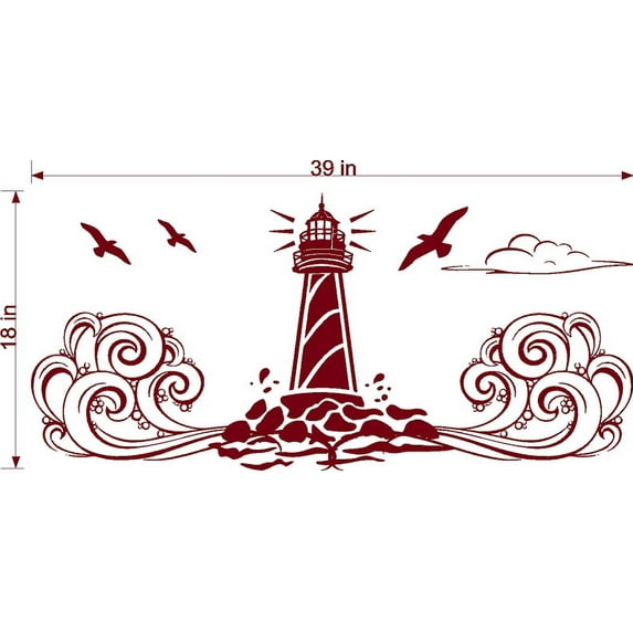 LIGHTHOUSE VINYL WALL DECAL (YOU CHOOSE SIZE AND COLOR!)