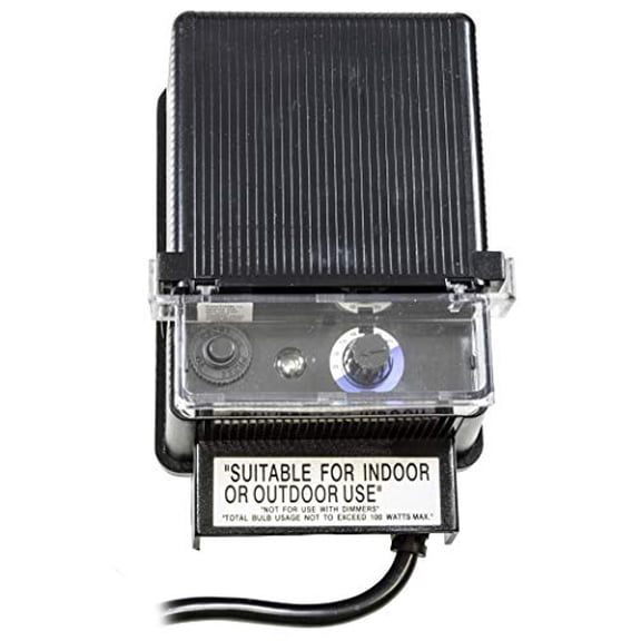 LIGHTING LVT100 Magnetic 100 Watt Low Voltage Transformer with Manual Timer and Photocell, Black$$Tools & Hardware Other
