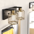 thumbnail image 1 of LIGHTINN 2-Light Bathroom Light Fixtures over Mirror, Vintage Bathroom Wall Lamp with Meshy Lantern Design Lampshade, Brushed Bronze,E26 Bulb Base, 1 of 6