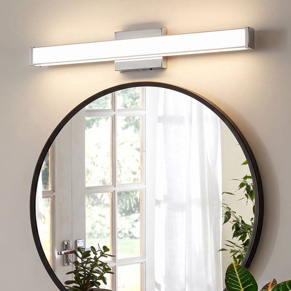 LIGHTINN 24" Modern LED Bathroom Light Fixtures, 3CCT Dimmable Bathroom Vanity Light Over Mirror, for Bathroom Chrome