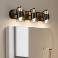 thumbnail image 1 of LIGHTINN 3-Light Bathroom Vanity Dimmable Lights with Clear Glass Shade, Bathroom Light Fixture over Mirror,Fits E26 Bulbs (Not Included), 1 of 8