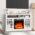thumbnail image 1 of LIGHTINN 48" Media Console TV Stands with Electric Fireplace, TV Stand for up to 55" TVs with Fireplace, Remote Control, 3D Realistic Flame Effect, 1 of 9