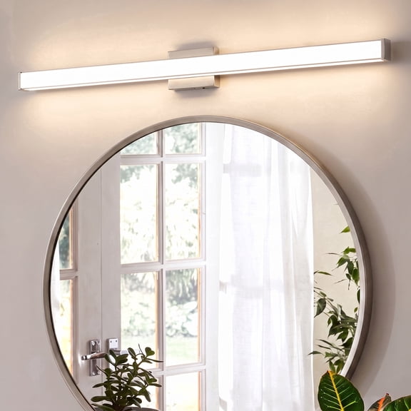 LIGHTINN 48" Modern LED Bathroom Light Fixtures, Brushed Nickel 3CCT Dimmable Bathroom Vanity Light Over Mirror, for Bathroom