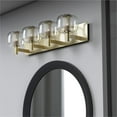 thumbnail image 1 of LIGHTINN Brushed Brass Bathroom Vanity Light, Lights Fixtures over Mirror, Modern Wall Sconce with Clear Globe Glass Shades for Bathroom Vanity Porch Living Room 4-Light, 1 of 4