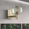 thumbnail image 1 of LIGHTINN Brushed Brass Bathroom Vanity Light, Lights Fixtures over Mirror, Modern Wall Sconce with Clear Globe Glass Shades for Bathroom Vanity Porch Living Room, 1 of 4