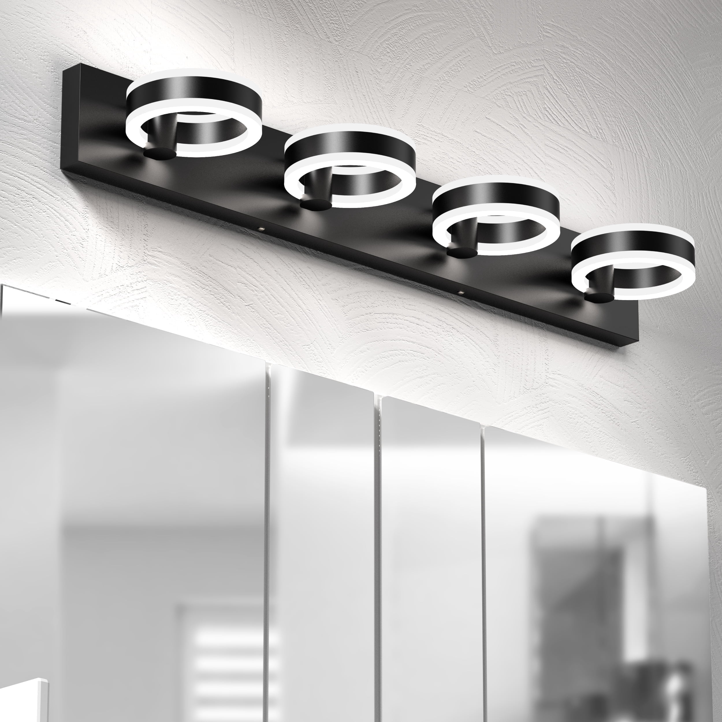 LIGHTINN Dimmable Bathroom Vanity Light Modern Metal Acrylic LED ...
