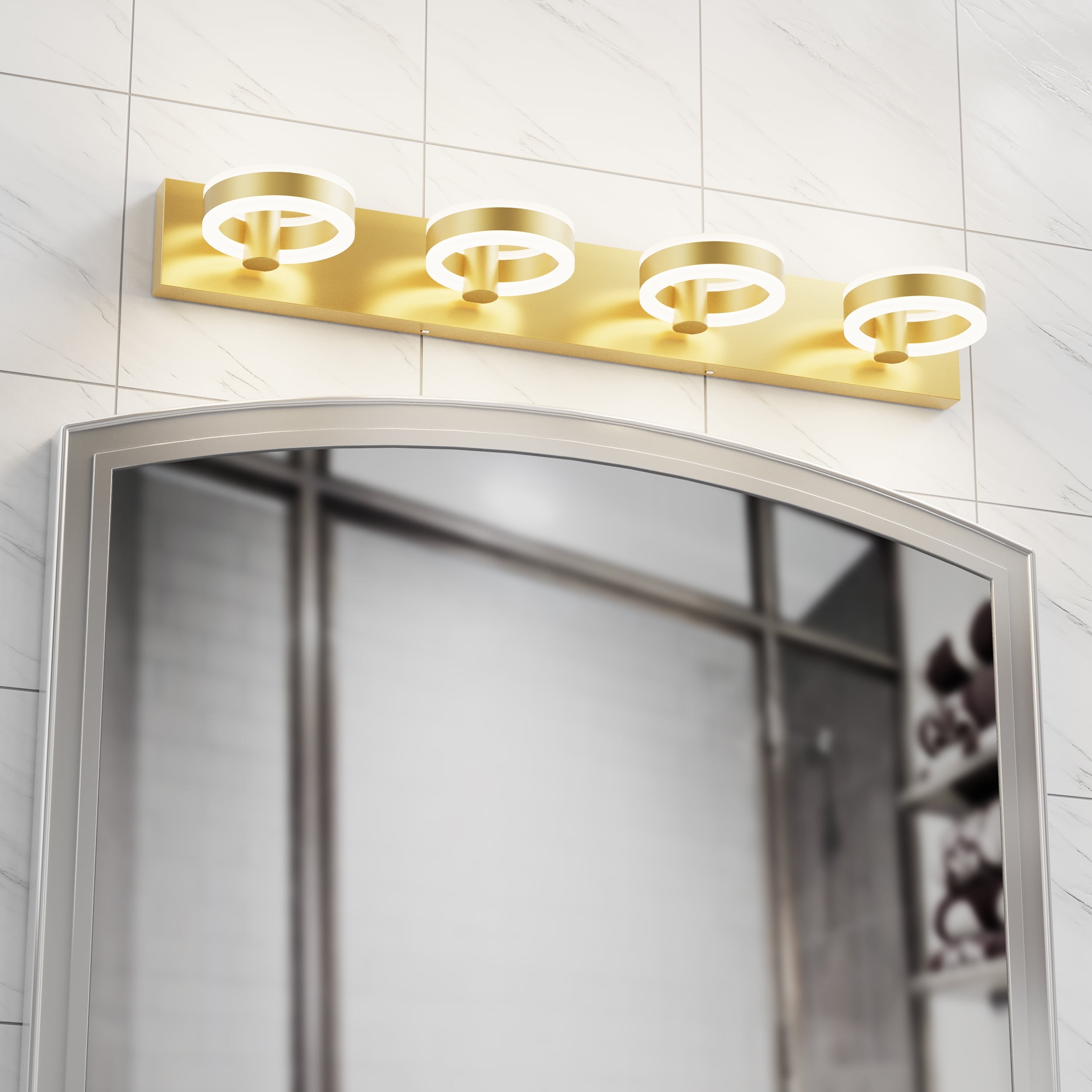 LIGHTINN Dimmable Bathroom Vanity Light Modern Metal Acrylic LED ...