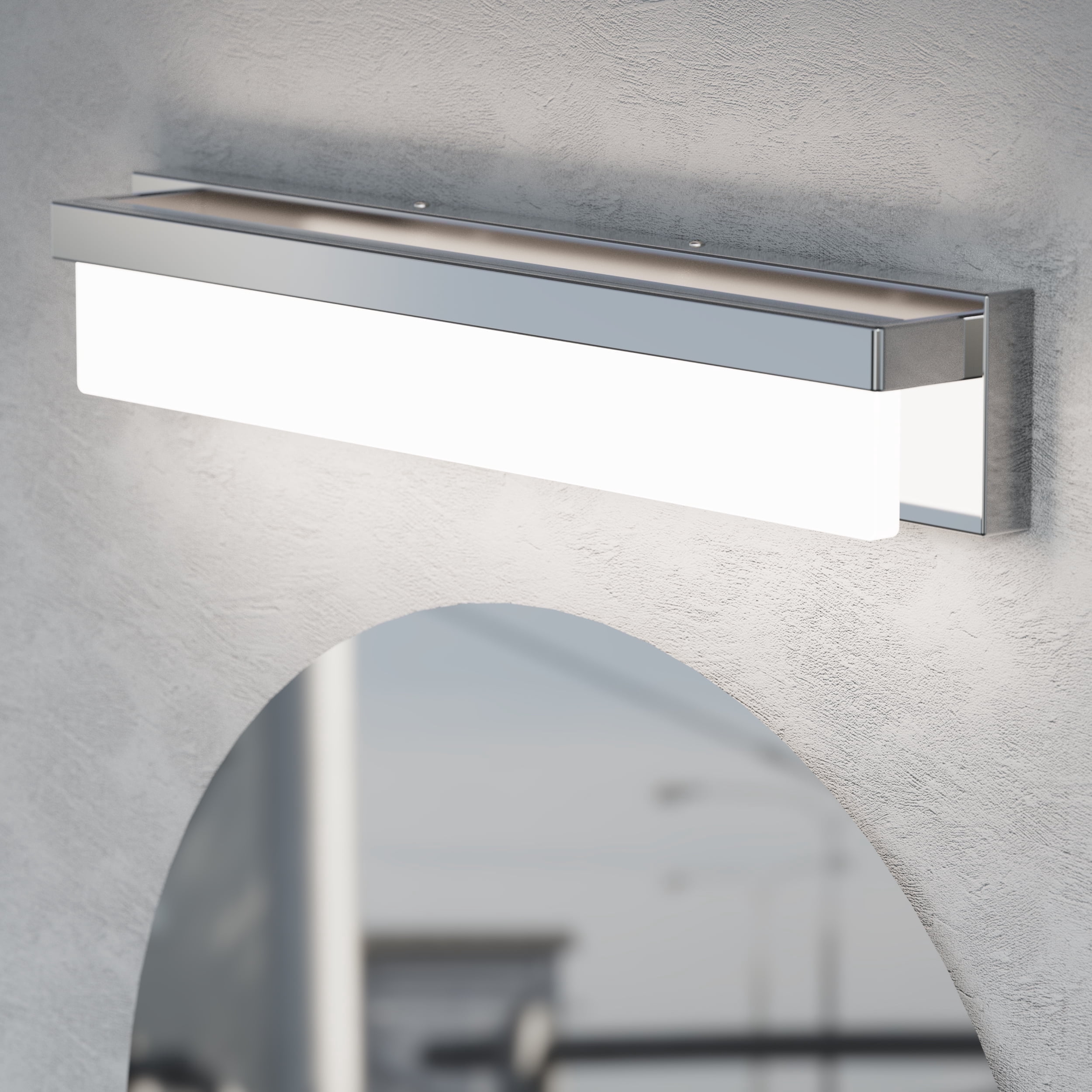 LIGHTINN 24.4" LED Bathroom Vanity Light Fixture Rectangle LED Bath Bar Modern Lighting Bar Bathroom Over Mirror Light (Chrome)