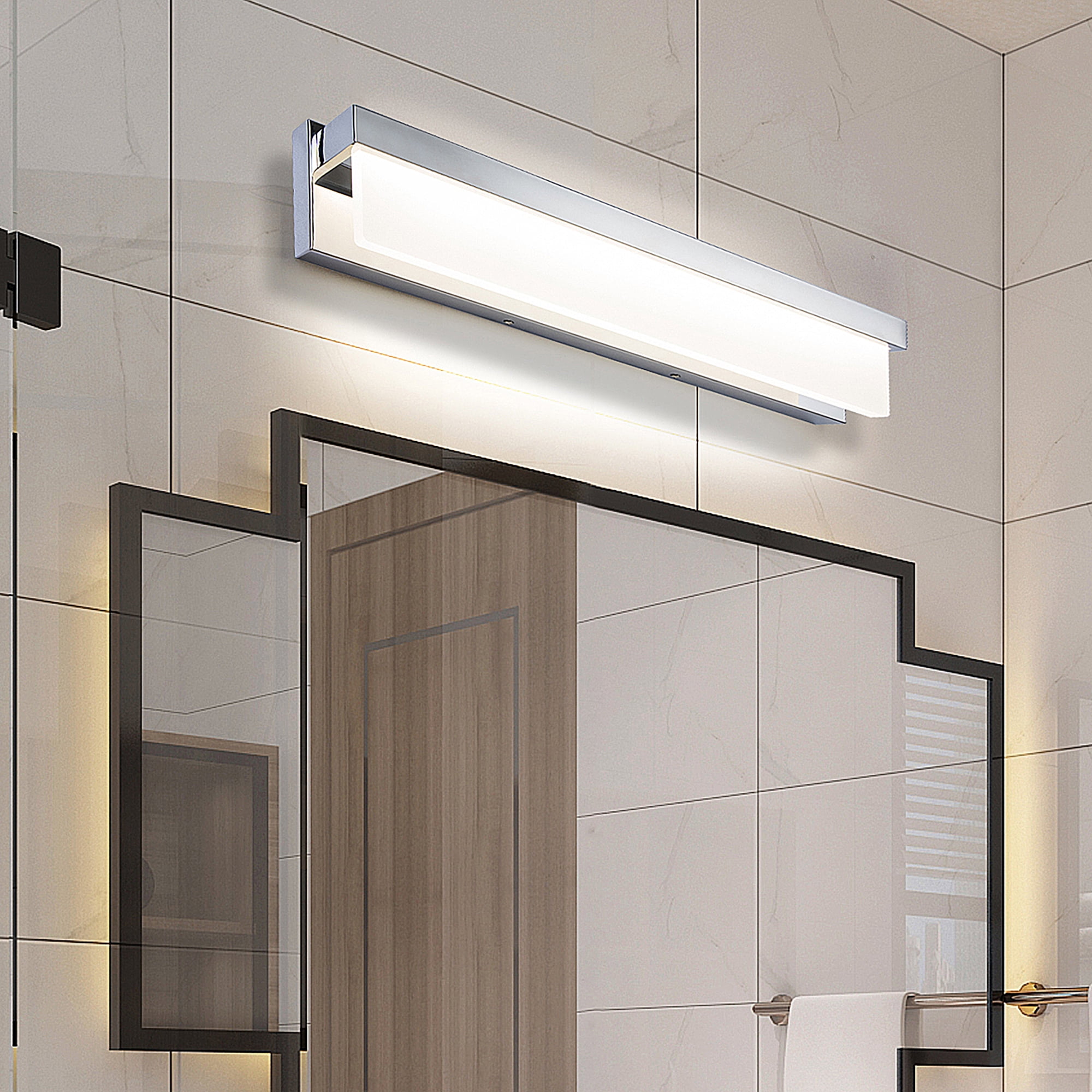 LIGHTINN LED Bathroom Vanity Light Fixture 24.4inch Rectangle LED Bath ...