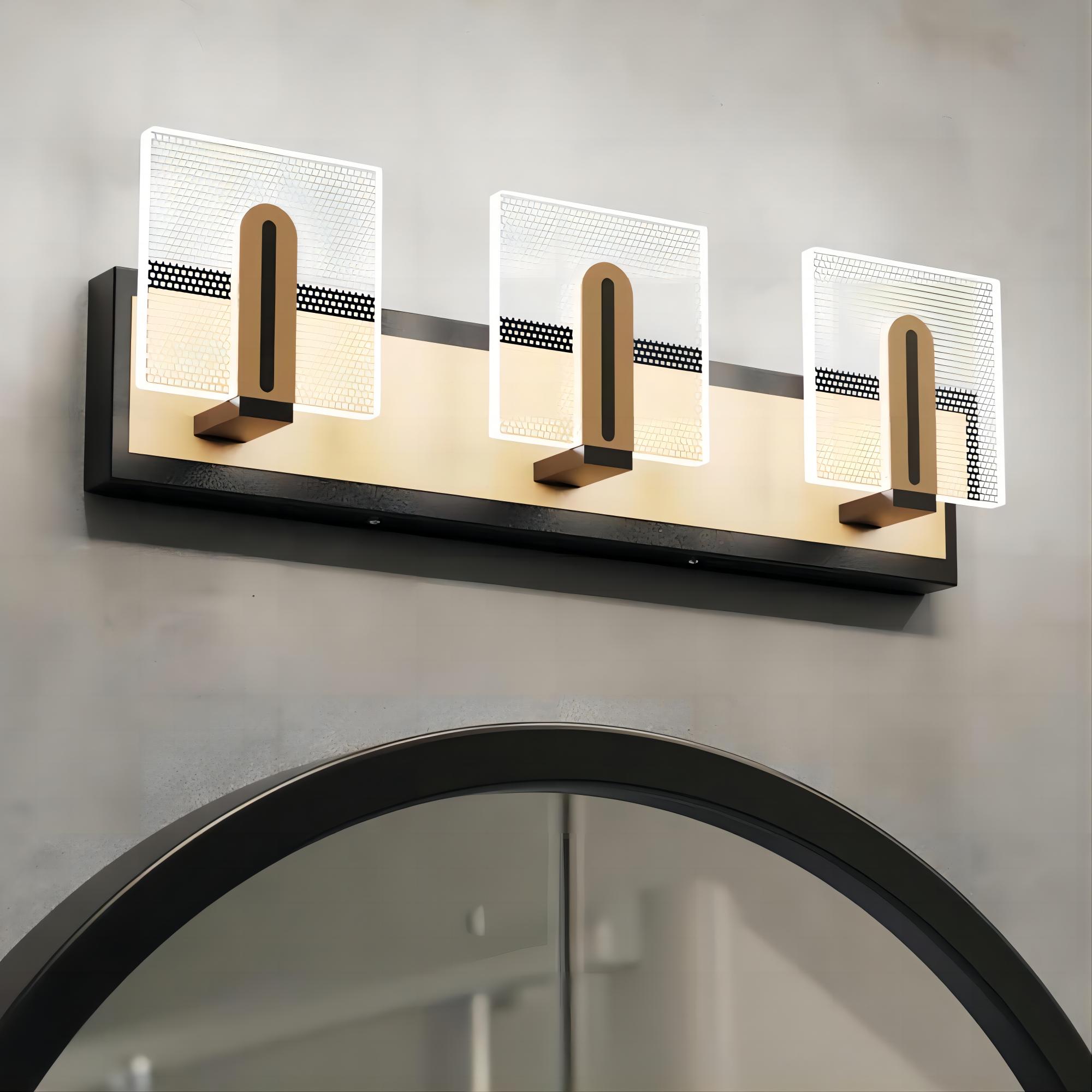 "Matte Black Bathroom Vanity Light Fixtures, Modern Bathroom Wall