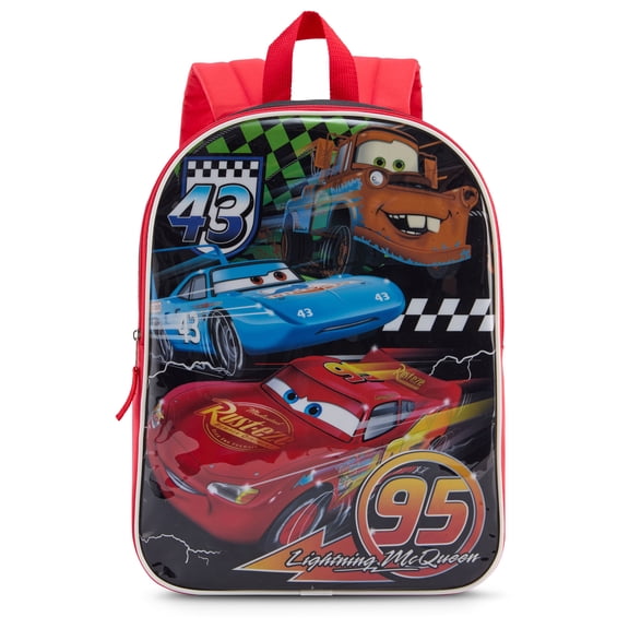 LIGHTNING MCQUEEN, 15" Boys' Backpack with Padded Straps & Zip Compartment - Ideal Toddler Bookbag for School & Travel