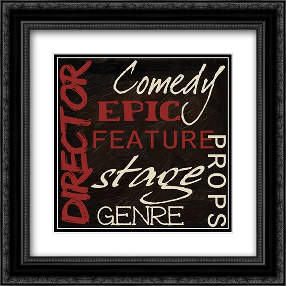 LIGHTS CAMERA ACTION_EPIC 2x Matted 20x20 Black Ornate Framed Art Print by Greene, Taylor