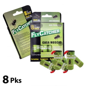 LIGHTSMAX 8 Pack Fly Strips, Fly Trap Indoor/Outdoor, Fly Ribbon Tape, Gnat Killer Trap for Flies