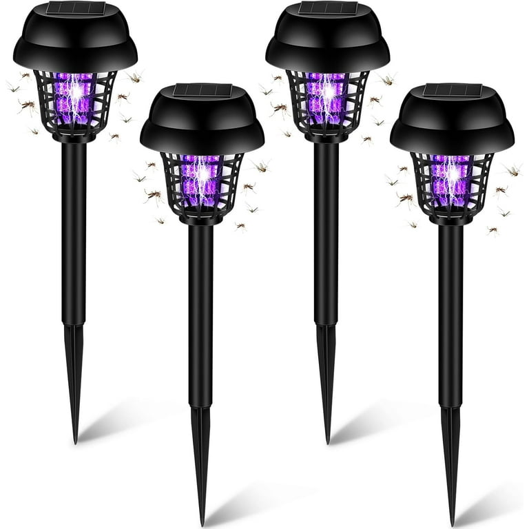 Solar Powered Light, Mosquito and Insect Bug Zapper-UV Radiation Outdoor Stake Landscape Fixture for Gardens, Pathways, and Patios