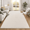 thumbnail image 1 of 6'x 9' Geometric Beige Area Rug Washable, Durable Non-Slip Indoor Carpet with Soft High-Low Pile, Fluffy Floor Rugs for Living Room, Bedroom, Home Office Décor, 1 of 19