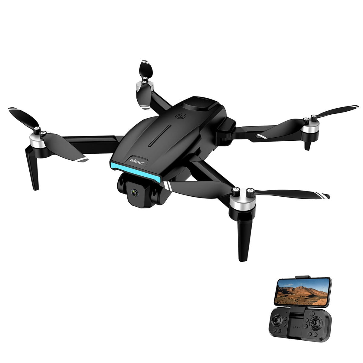 Adesso CyberDrone X1 Lightweight Remote Controlled Drone with 2.4GHz Controller Altitude Hold Headless Mode 3D Flips 720P Camera Beginner Friendly