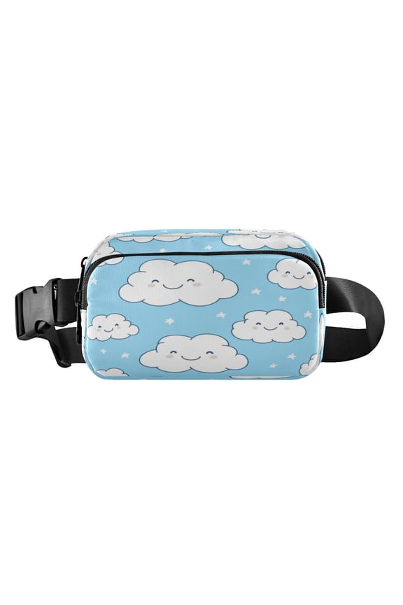 LIGHTWEIGHT SPORTS WAIST PACK - Large capacity waterproof design essential for running fitness/traveling unisex! Cute White Clouds