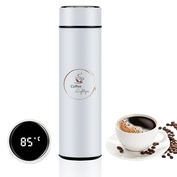 LIGHTZER Water Bottle Tea Infuser 16.9 oz Travel Mug Smart LCD Touch Stainless Steel
