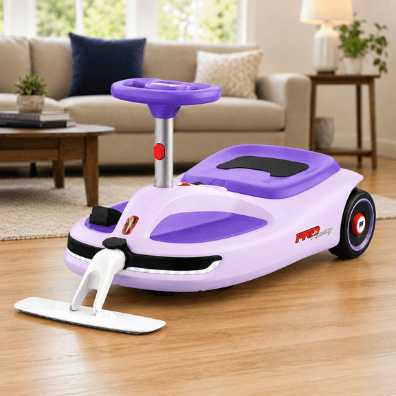 LIGIANT 12V Electric Wiggle Ride-On Car for Kids,Riding with Cleaning Function, 2 Speeds, Bluetooth Music, LED Lights, Suspension System