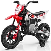 LIGIANT 12V Kids Ride-On Motorcycle, Red, Training Wheels, Bluetooth, Music