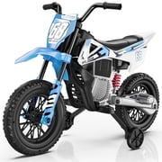 LIGIANT 12V Kids Ride-On Motorcycle, 2 25W Motors, Training Wheels, Throttle Grip, Bluetooth & Music, Spring Suspension