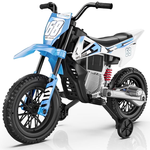 LIGIANT 12V Kids Ride-On Motorcycle, 2×25W Motors, Training Wheels, Throttle Grip, Bluetooth & Music, Spring Suspension