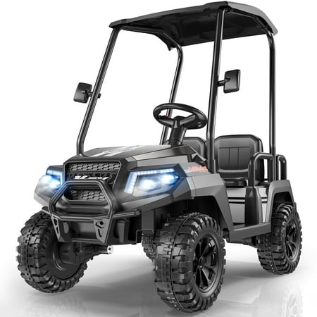 LIGIANT 24V 4-Seater Kids Electric Golf Cart, 4WD Ride-On Car with Remote, Awning, Suspension & Music Features
