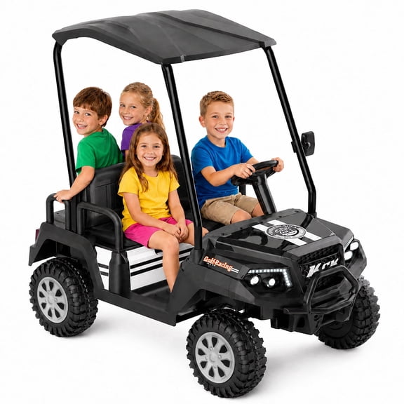 LIGIANT 24V Kids Electric Golf Cart Ride-On Car 4-Seater 4WD with Remote Control, Awning, and Music