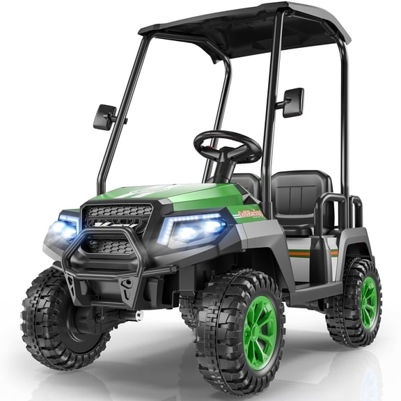 LIGIANT 24V 4-Seater Kids Electric Golf Cart, 4WD Ride-On Car with Remote, Awning, Suspension & Music Features
