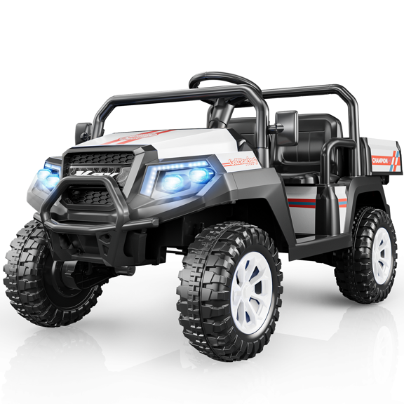 LIGIANT R8 Apex 24V Ride on Toys for Big Kids, 4WD 2-Seater Electric UTV Car w/Remote Control, Pickup Trunk Bed & LED Lights, Ideal Christmas Gift for Kids