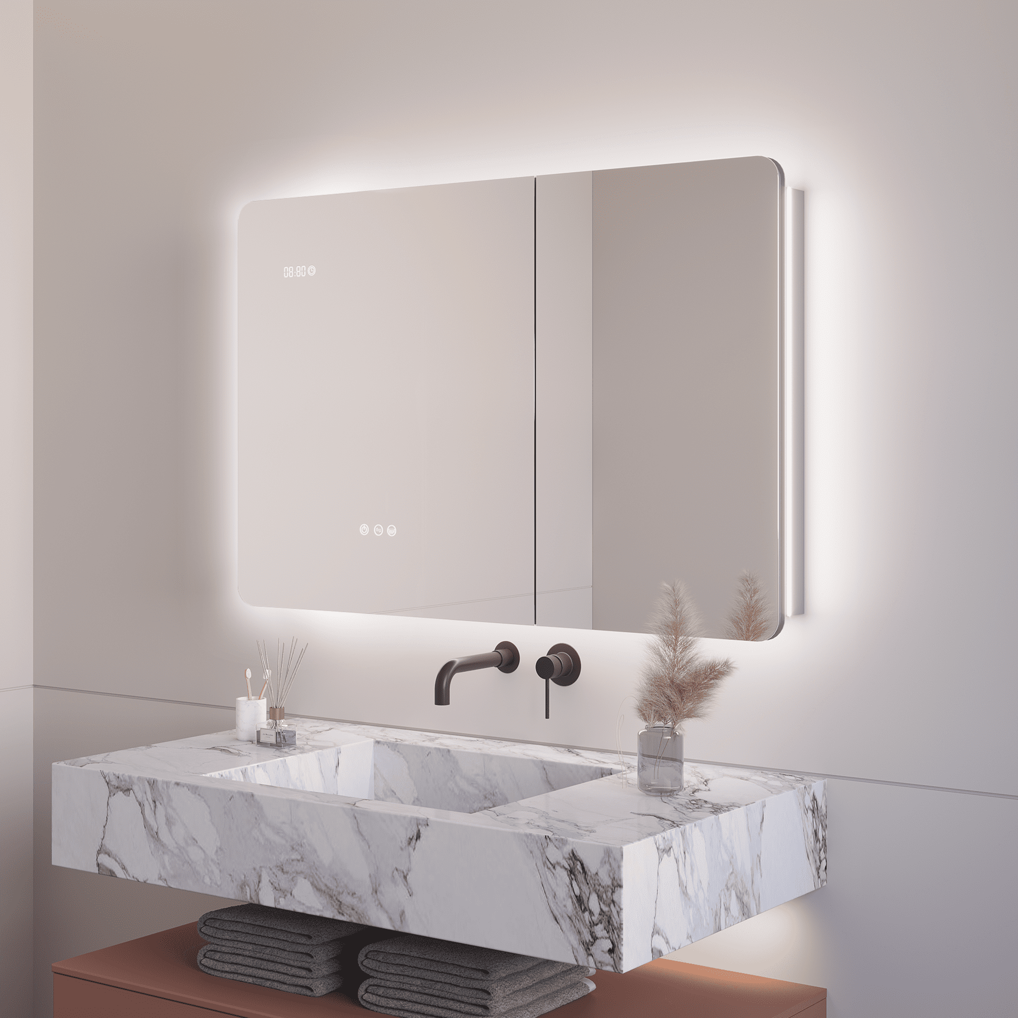 24 inch medicine cabinet with lights discount
